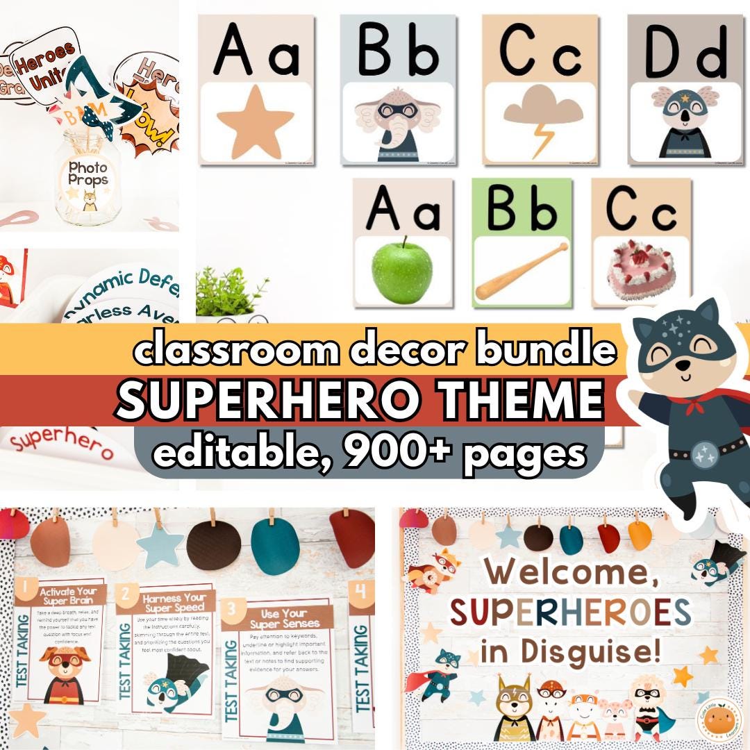 Superhero Classroom Decor Bundle – Editable Bulletin Board Ideas ...