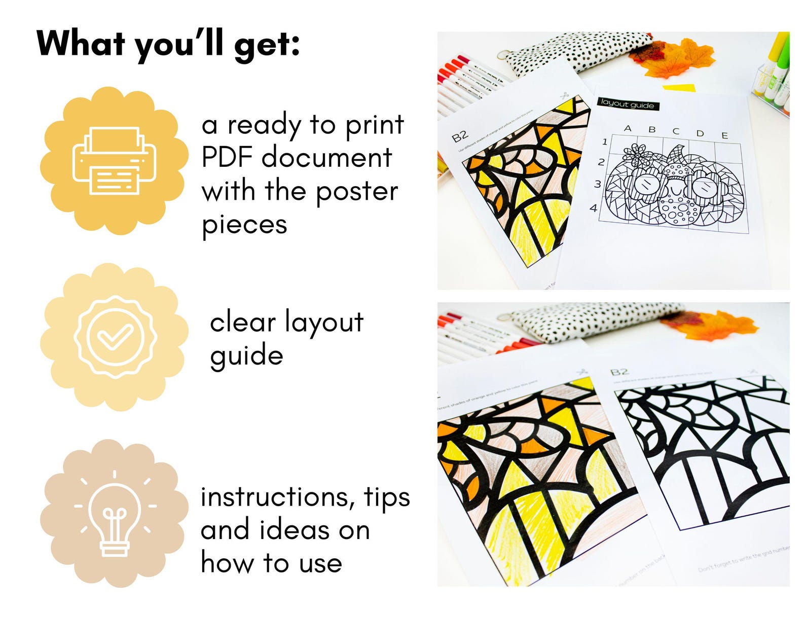 Pumpkin Collaborative Coloring Poster, Fall Art Project and Classroom ...
