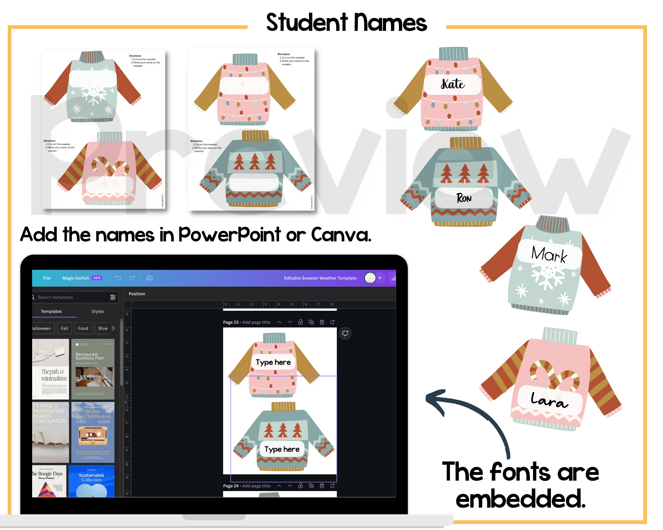 Sweater Weather Winter Bulletin Board: Editable Classroom Decor & Craft ...