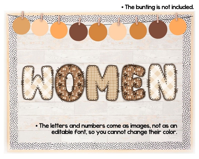 Womens History Month Bulletin Board Letters | Neutral Floral Classroom ...