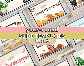 Year-Round Daily Classroom Slides | Editable Template with Timers for Back to School & Beyond