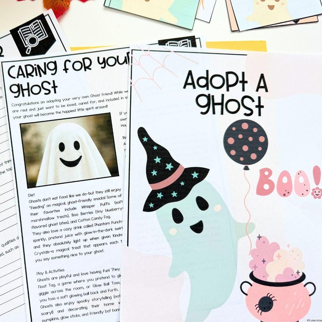 Ghost Learning Adopt a Ghost Project Based Learning, Printable Halloween Activity ...