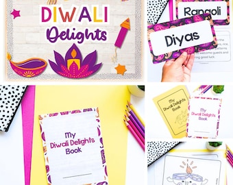 Diwali Bulletin Board & Vokabeln - Printable Klassenzimmer Dekoration (Übungsset)