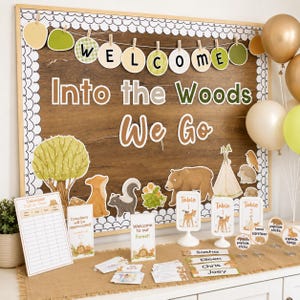 Woodland Back to School Bulletin Board, Editable Open House, Parent Welcome Pack, Forest Theme