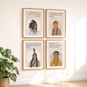 Indigenous Heritage Month Quote Posters | 40 Native American Figures Classroom Bulletin Board Decor