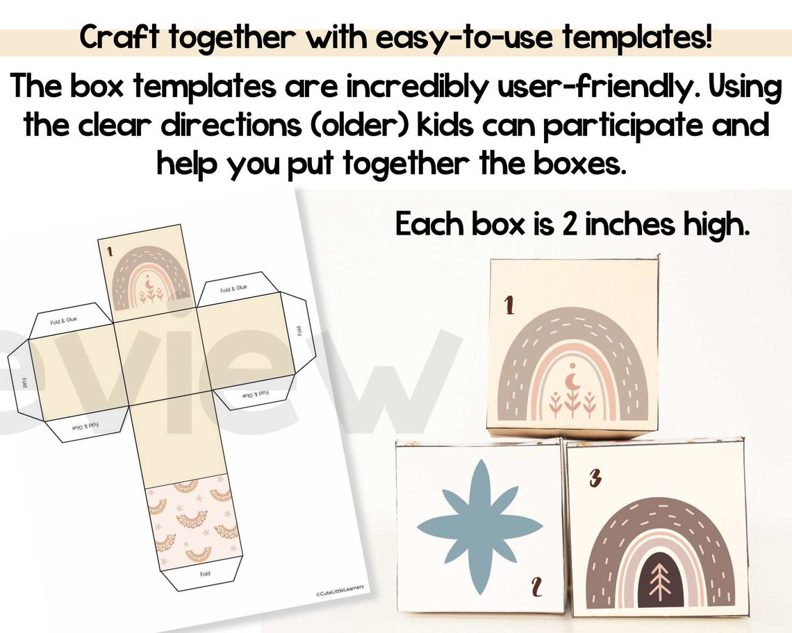 Printable Advent Calendar Boxes & Activities Christmas - Etsy