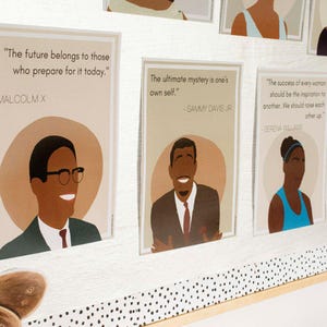 Black History Month-citaatposters voor prikbord, motiverend afdrukbaar klasdecor, offertekaarten