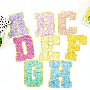 Printable Varsity Letters & Numbers - Rainbow Glitter Theme for Bulletin Boards Titles | Classroom Decoration Elements