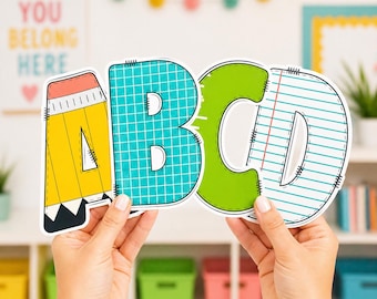 Back to School Bulletin Board Letters and Numbers | Editable Door Decoration Titles Classroom Decor