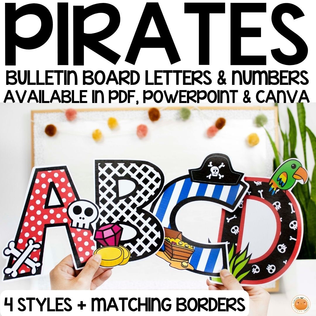 Pirates Themed Letters &amp; Numbers for Bulletin Board / Classroom and ...