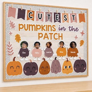 Fall Bulletin Board Kit | Pumpkin Classroom Door Decor | Halloween Decor with Photo Craft, Editable