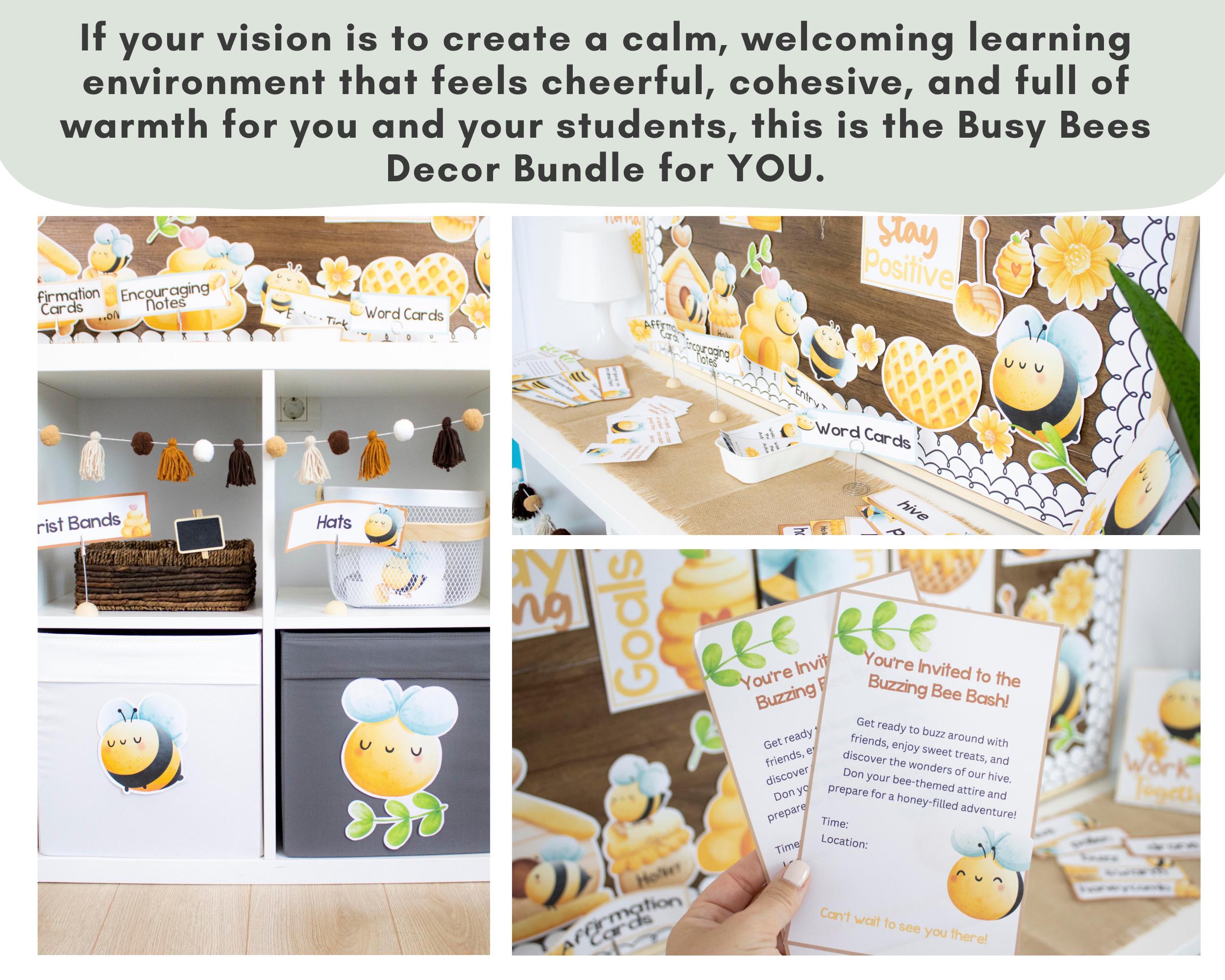 Bee Classroom Decor Bundle | Editable Preschool & Elementary Bulletin ...