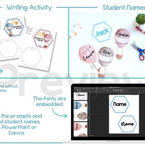 Hot Air Balloons Spring Bulletin Board Kit | Editable Classroom Decor ...