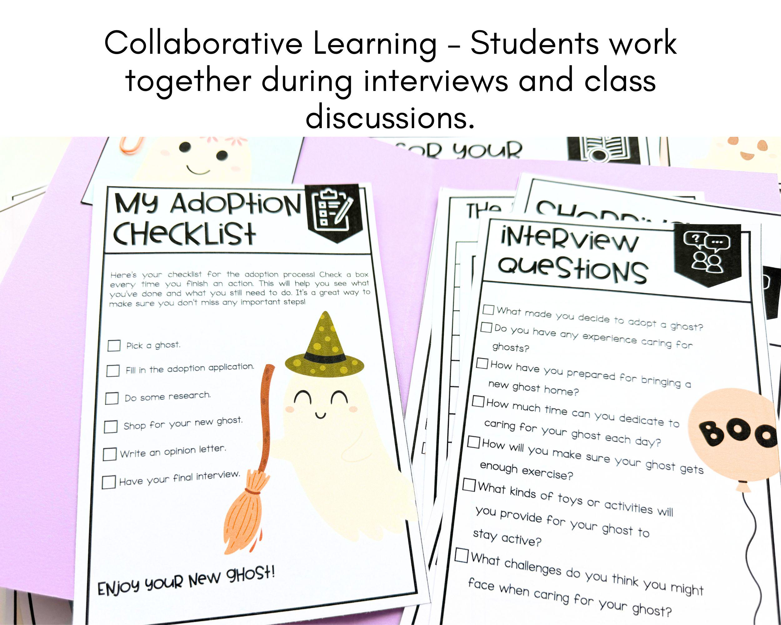 Ghost Learning Adopt a Ghost Project Based Learning, Printable Halloween Activity ...