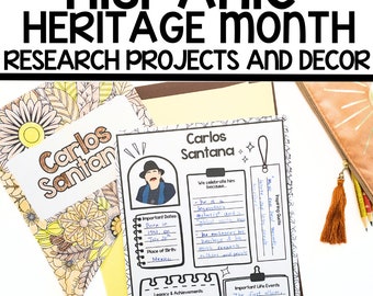 Hispanic Heritage Month Research Projects & Posters, Zentangle Coloring Bunting Activity