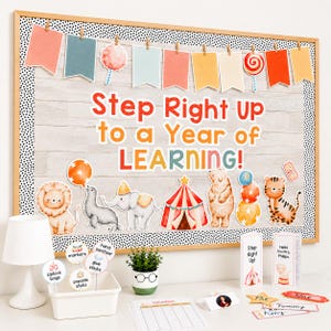 Circus Back to School & Meet the Teacher Kit, Editable Welcome Bulletin Board Open House