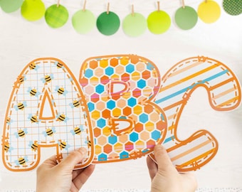 Bright Bees Lettering Pack | Editable Bulletin Board Titles for Classroom and Door Decor