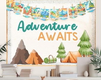 National Parks Classroom Decor, Bulletin Board Posters, Research Writing Activity, Lettering, Bunting, Borders, Editable