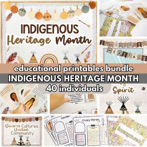 Indigenous Heritage Month Bundle – Biography Posters, Quote Prints & Research Activities for Classroom Decor | 40 Individuals