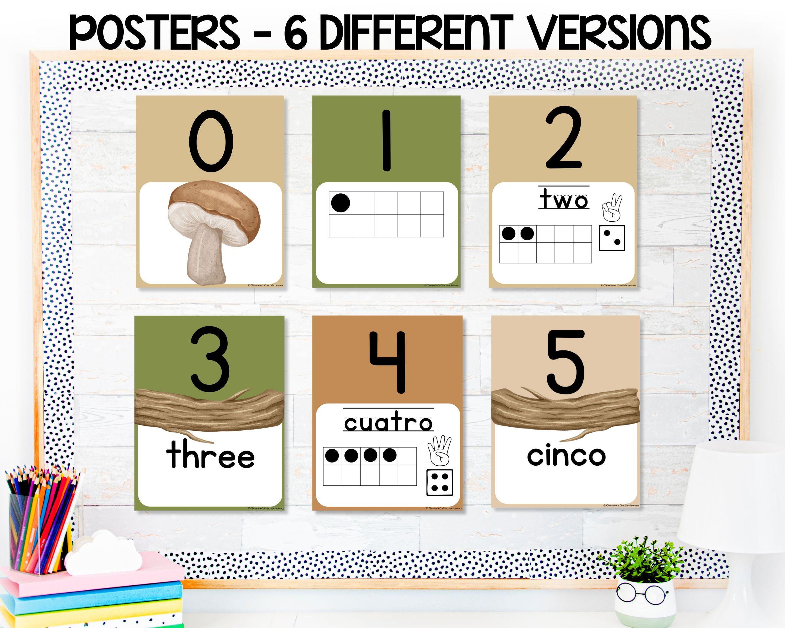 Friend Num Woodland Friends Number Posters | Bilingual Spanish and English ...