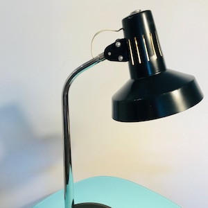 Vintage FASE Faro 70 Black Steel Desk Lamp - 1967 Industrial Office Lighting