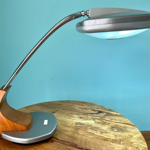 Vintage 1970s FASE Lamp: FALUX Model - Chrome and Beige Desk Lamp with 360º Rotation - Spanish Industrial Design Gem