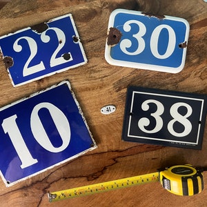 European House Numbers Collection - Vintage Spanish Numbers from the 40&#39;s to the 70&#39;s on Iron and Brass Plates - Antique Metal Decor