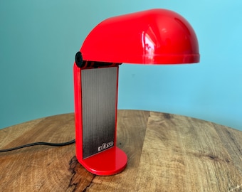 Vintage Red Folding Flexo Desk Lamp by Fase Lamps – Bambino Model from the 80s