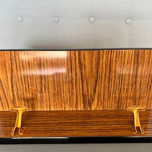 Vintage Mid Century Modern Coat Rack with Wooden Shelves - Handmade Home Decor with Retro Charm