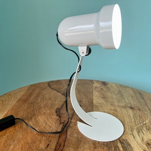 Vintage 1970s LUXUS Metal Lamp - Classic White Adjustable Focus - Retro Industrial Lighting