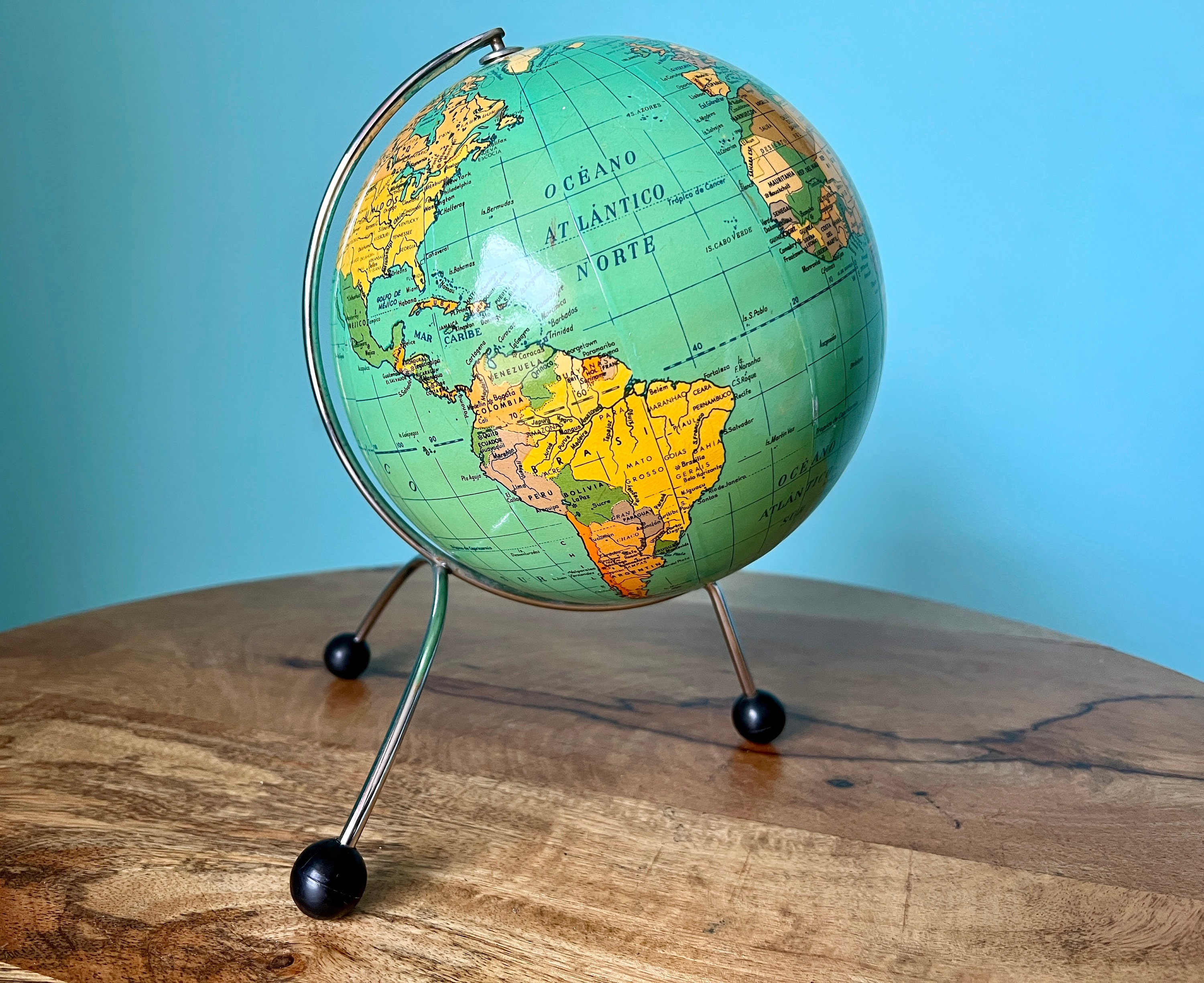 Page De Garde Globe Terrestre Cahier De Geographie Globe terrestre vintage des années 1960 décoration - Etsy Canada