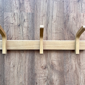 Vintage 1990s Oak Wooden Coat Rack with Hooks and Shelf - Mid-Century Modern Storage for Stylish Organization