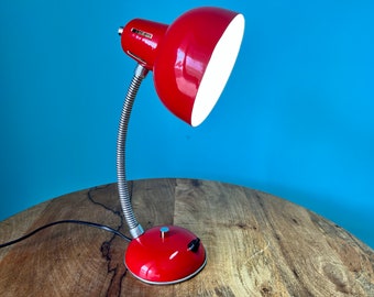 Bedside lamp with clamp, flexo lamp from the 1960s / cool 60s table lamp for apartment decoration