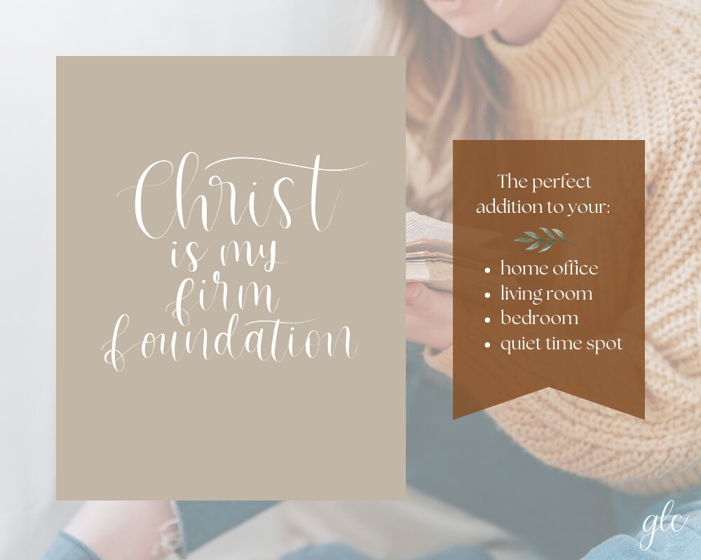 Christ is my firm foundation printable digital download print