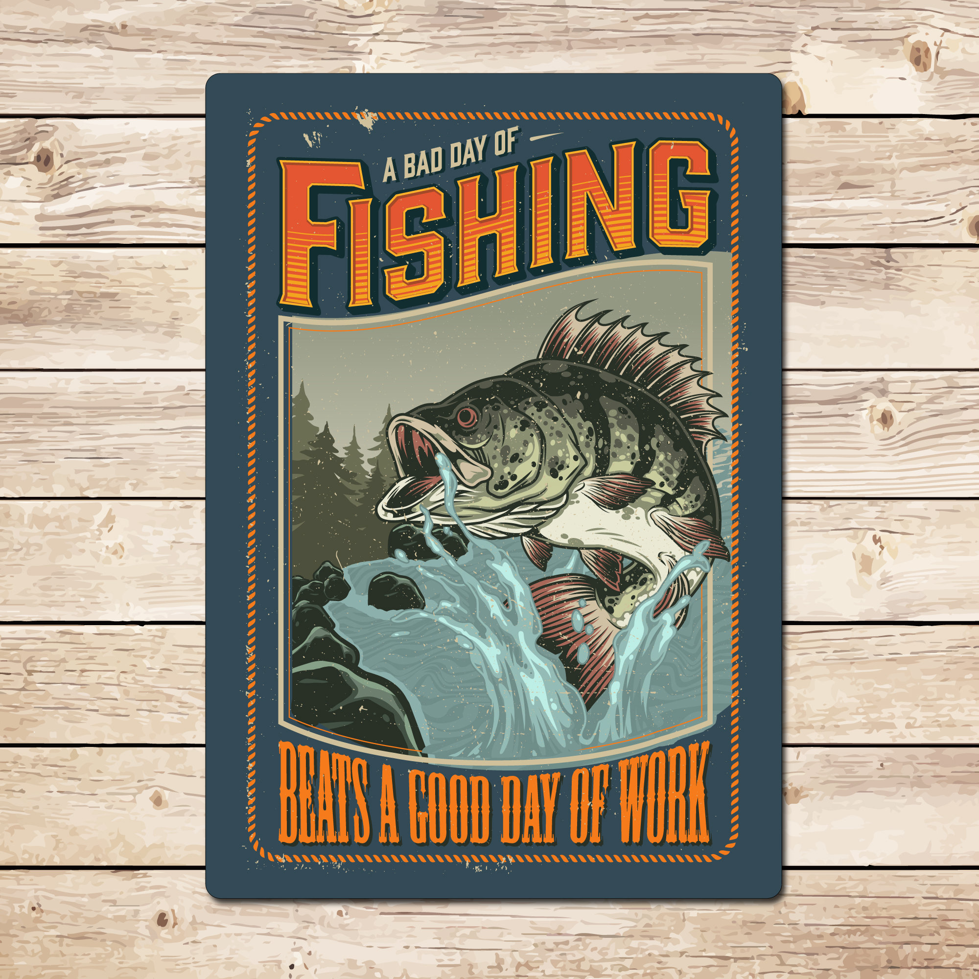A Bad Day of Fishing Funny Fishing Sign, Gift for Angler, Carp