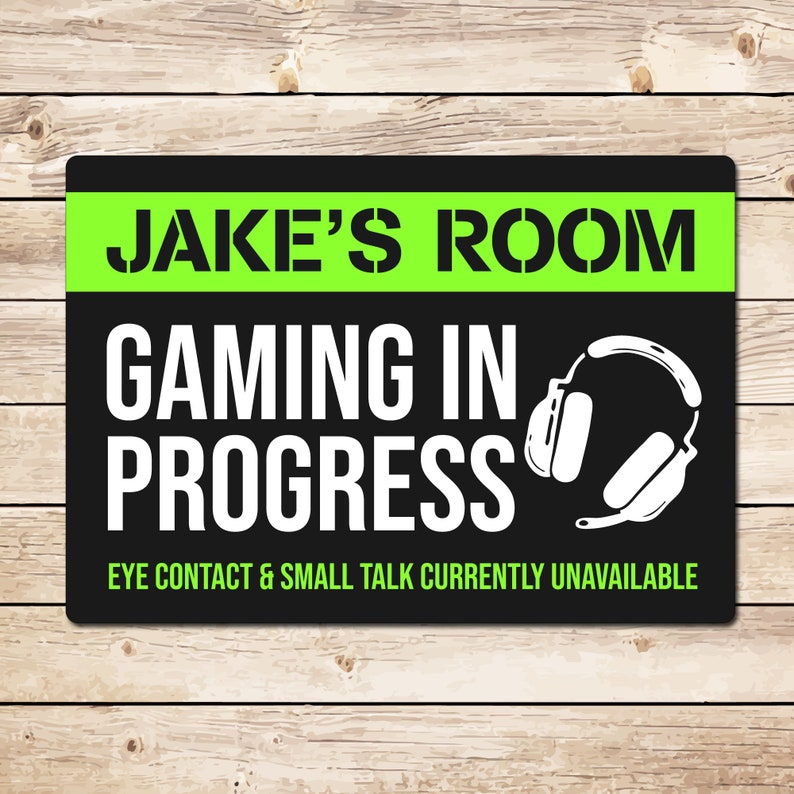 Personalised Gaming in Progress Metal Sign: Video Game Gift Games Room ...