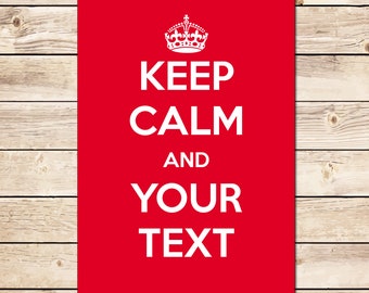 Custom Keep Calm Sign, Personalised Metal Retro Vintage Sign, Makes a great Gift