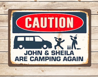 Letrero personalizado para autocaravana: Precaución, regalo para acampar