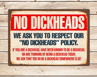 Letrero divertido "No idiotas": placa de pared para casa, bar, cueva de hombre, garaje, cobertizo, cueva de hombre