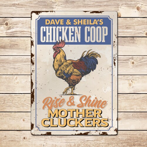 Personalised Funny Chicken Coop Sign Custom Retro Vintage Etsy