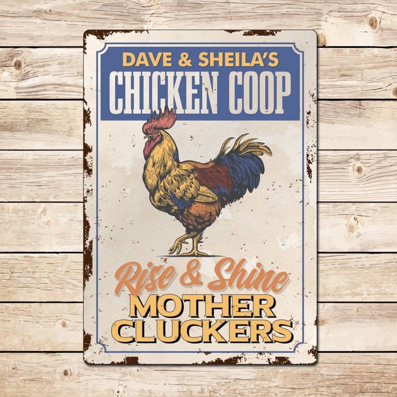 Personalised Funny Chicken Coop Sign Custom Retro Vintage Etsy UK