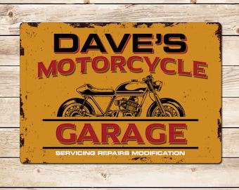 Letrero personalizado para garaje de motos: regalo de cumpleaños, día del padre y Navidad para papá, abuelo y esposo.