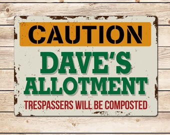 Personalized Metal Allotment Sign: Funny Garden Decor Birthday Fathers Day Christmas Gift for Dad, Grandad, Husband