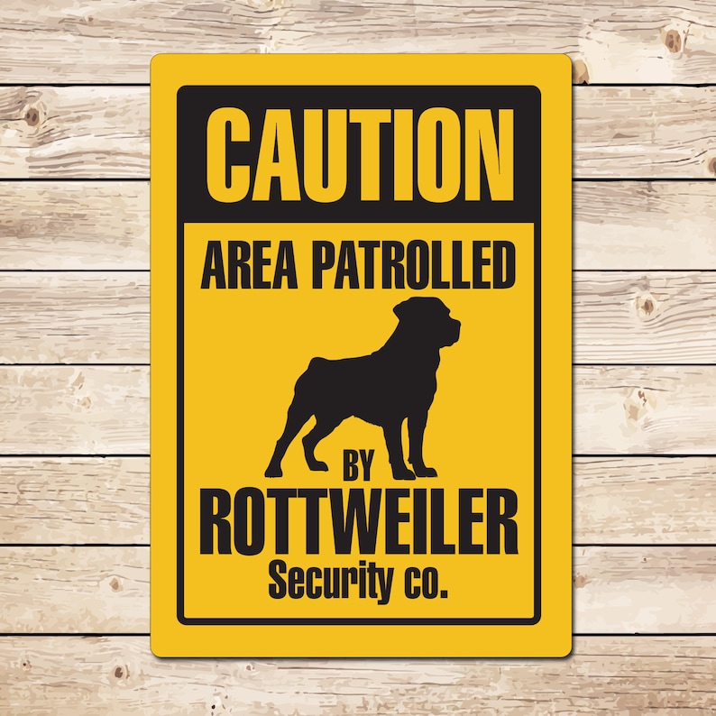 Security Rottie Dog Caution Rottweiler Security Sign: Funny Dog Zone Metal Sign - Etsy