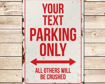 Custom Parking Metal Sign: Personalised Car Decor