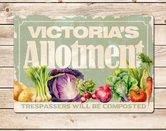 Personalised Funny Allotment Sign: Vintage Style Gardener Gift