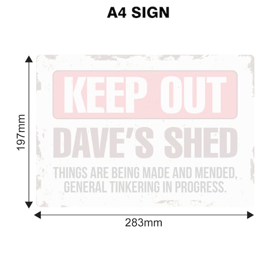 INDIGOS UG Adesivo Divertente MAN CAVE RULES 30x20 Cm - Cartello Umoristico Per Tana Dell'Uomo, Officina, Garage - 2