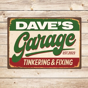 Personalised Vintage Garage Sign, Classic Car Sign, Birthday Fathers Day Christmas Gift for Dad Husband, Gift for Car Enthusiast