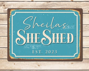 Personalised She Shed Sign - Custom Workshop Sign Wall DecorBirthday or Mothers Day Birthday Christmas Gift for Mum Nan Grandma Wife