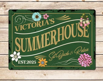 Letrero personalizado para casa de verano: decoración de estilo vintage
